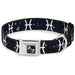Dog Bone Seatbelt Buckle Collar - Zodiac Pisces Symbol/Constellations Black/White Seatbelt Buckle Collars Buckle-Down   