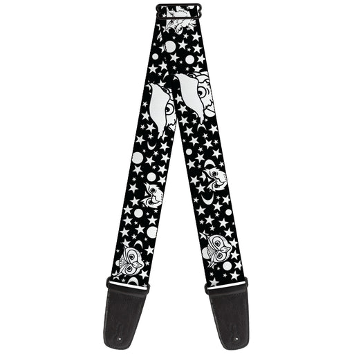 Guitar Strap - Owl Expressions Black White Guitar Straps Buckle-Down   