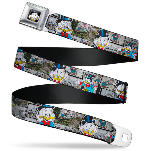 Scrooge McDuck Face CLOSE-UP Full Color Black Seatbelt Belt - Scrooge McDuck Poses/Comic Strip Scenes Webbing Seatbelt Belts Disney   