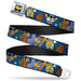 Arnold Pose Full Color Black Seatbelt Belt - Arnold ALL-STAR/Gerald SLUGGER Baseball Poses Blue Webbing Seatbelt Belts Nickelodeon   