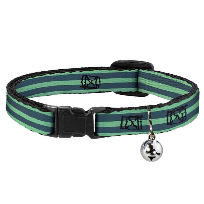 Cat Collar Breakaway - Stripes Pastel Green Olive Breakaway Cat Collars Buckle-Down   