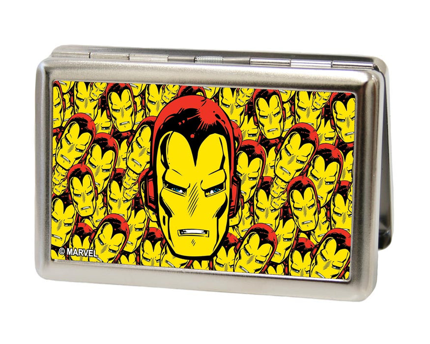 MARVEL COMICS Business Card Holder - LARGE - Iron Man Face CLOSE-UP Stacked FCG Metal ID Cases Marvel Comics   