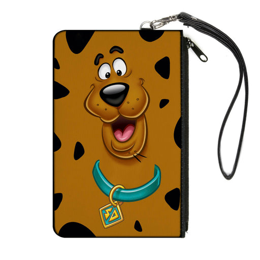Canvas Zipper Wallet - LARGE - Scooby Doo Smiling Face Spots Brown Black Canvas Zipper Wallets Scooby Doo   