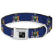 Dog Bone Black/Silver Seatbelt Buckle Collar - New York Flag Continuous Seatbelt Buckle Collars Buckle-Down   