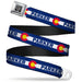 BD Wings Logo CLOSE-UP Full Color Black Silver Seatbelt Belt - Colorado PARKER Flag Blue/White/Red/Yellow Webbing Seatbelt Belts Buckle-Down   