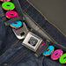 BD Wings Logo CLOSE-UP Full Color Black Silver Seatbelt Belt - Glaze Donut Expressions Black Webbing Seatbelt Belts Buckle-Down   
