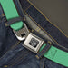 BD Wings Logo CLOSE-UP Full Color Black Silver Seatbelt Belt - Solid Rainforest Green Webbing Seatbelt Belts Buckle-Down   