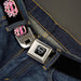 Superman Black Silver Seatbelt Belt - Super Shield Hibiscus Design Black/Pink Webbing Seatbelt Belts DC Comics   