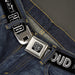 BD Wings Logo CLOSE-UP Full Color Black Silver Seatbelt Belt - PROUD TO BE A PROBLEM Black/White Webbing Seatbelt Belts Buckle-Down   