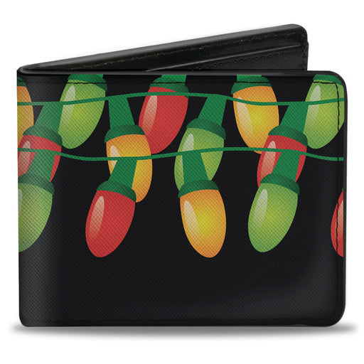 Bi-Fold Wallet - Christmas Lights Black Multi Color Bi-Fold Wallets Buckle-Down   