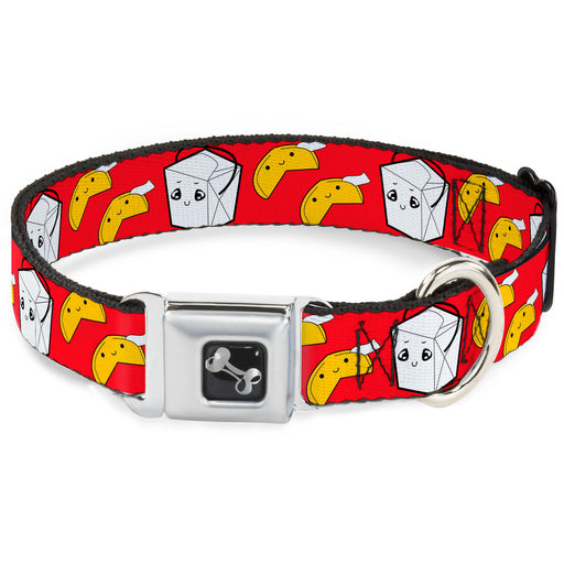 Dog Bone Seatbelt Buckle Collar - Take Out/Fortune Cookies Red Seatbelt Buckle Collars Buckle-Down   
