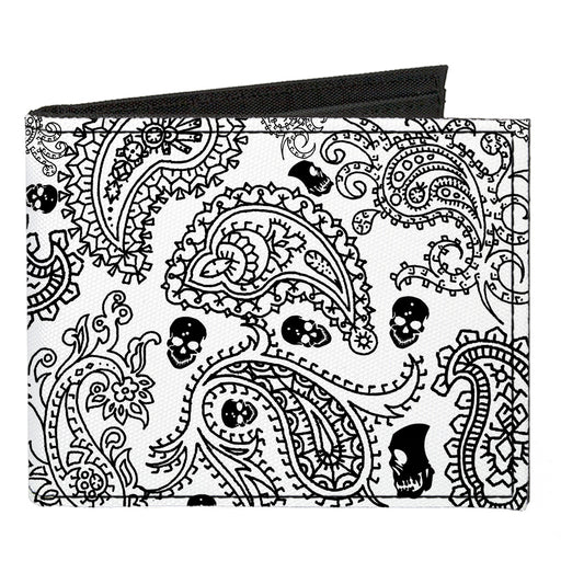 Canvas Bi-Fold Wallet - Bandana Skulls White Black Canvas Bi-Fold Wallets Buckle-Down   