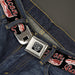 BD Wings Logo CLOSE-UP Full Color Black Silver Seatbelt Belt - BACON Baseball Script Webbing Seatbelt Belts Buckle-Down   