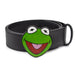 The Muppets Kermit the Frog Glitter Enamel Cast Buckle - 1.5 Inch Wide Black PU Strap Belt Cast Buckle Belts Disney   