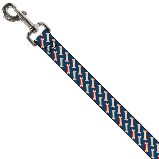 Dog Leash - Bones Blue/Tan/Red Dog Leashes Buckle-Down   