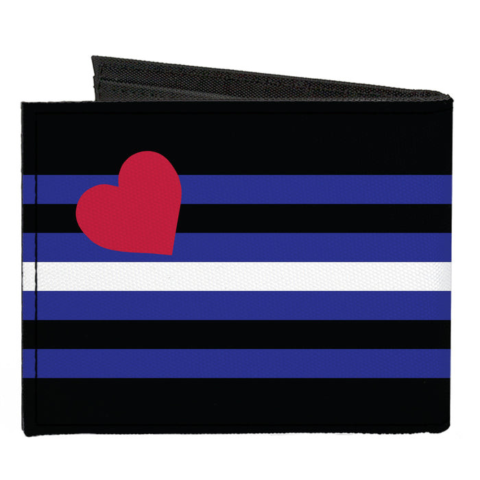 Canvas Bi-Fold Wallet - Flag Leather Black Blue Red White Canvas Bi-Fold Wallets Buckle-Down   