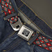 BD Wings Logo CLOSE-UP Full Color Black Silver Seatbelt Belt - Mini Navajo Black/Gray/Red/White Webbing Seatbelt Belts Buckle-Down   