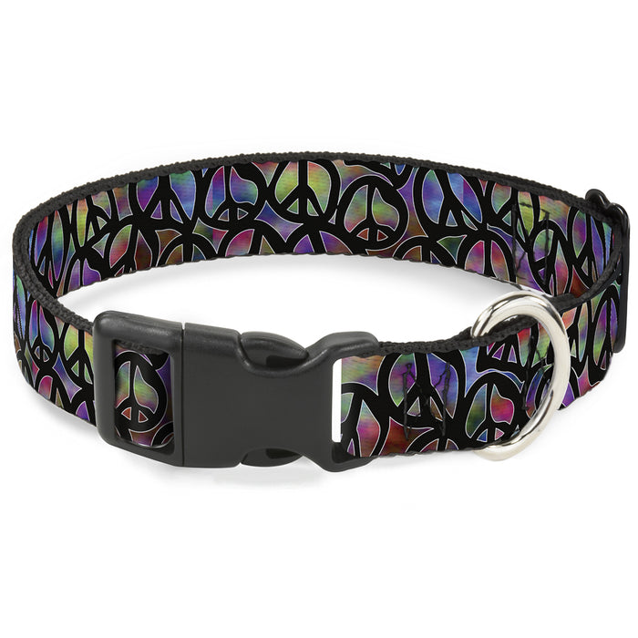 Plastic Clip Collar - Peace Psychedelic Plastic Clip Collars Buckle-Down   