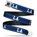 BD Wings Logo CLOSE-UP Full Color Black Silver Seatbelt Belt - LA/LOS ANGELES Script Stripe Blues/White Webbing Seatbelt Belts Buckle-Down   