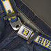 RIVERDALE "R" Logo Full Color Blue White Yellow Seatbelt Belt - RIVER VIXENS/Cheer Logo Stripe Blue/White/Yellow Webbing Seatbelt Belts Riverdale   