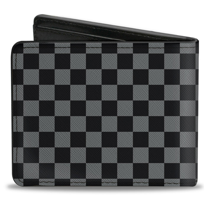 Bi-Fold Wallet - Checker Black Gray Bi-Fold Wallets Buckle-Down   