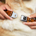 Dog Bone Black/Silver Seatbelt Buckle Collar - Tiger2 Orange/Black Seatbelt Buckle Collars Buckle-Down   