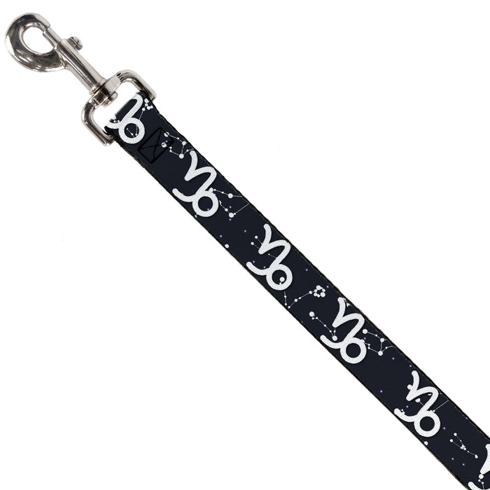 Dog Leash - Zodiac Capricorn Symbol/Constellations Black/White Dog Leashes Buckle-Down   