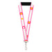 Lanyard - 1.0" - Colorado Flags5 Repeat Light Pink White Pink Yellow Lanyards Buckle-Down   