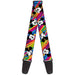 Guitar Strap - Mickey Mouse Expressions Multi Color White Black Guitar Straps Disney   