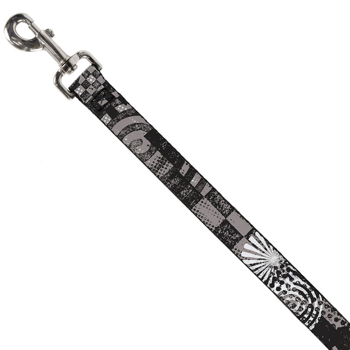 Dog Leash - Grunge Chaos Black/White Dog Leashes Buckle-Down   