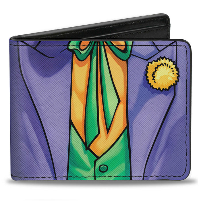 Bi-Fold Wallet - Joker Suit Chest Purple Green Orange Bi-Fold Wallets DC Comics   