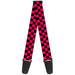 Guitar Strap - Checker Black Neon Pink Guitar Straps Buckle-Down   