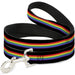 Dog Leash - Stripe Black/Rainbow Dog Leashes Buckle-Down   