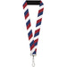 Lanyard - 1.0" - Diagonal Stripe Red White Navy Lanyards Buckle-Down   