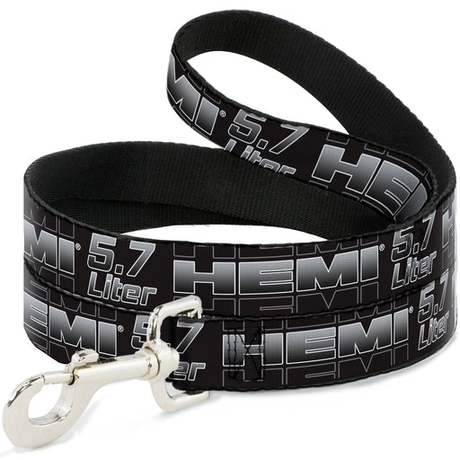 Dog Leash - HEMI 5.7 LITER Black/White/Silver-Fade Dog Leashes Hemi   