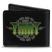 Bi-Fold Wallet - Classic TMNT-GET YOUR SHELL ON + TMNT WORLD TOUR 84 Black Gray Green Bi-Fold Wallets Nickelodeon   