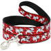 Dog Leash - Dalmatians Running/Paws Reds/White/Black Dog Leashes Disney   