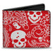 Bi-Fold Wallet - Bandana Skulls Red White Bi-Fold Wallets Buckle-Down   