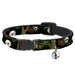 Cat Collar Breakaway - Sloth Face Hanging Black Breakaway Cat Collars Buckle-Down   