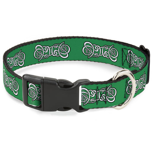 Plastic Clip Collar - Celtic Knot2 Greens/Black/White Plastic Clip Collars Buckle-Down   