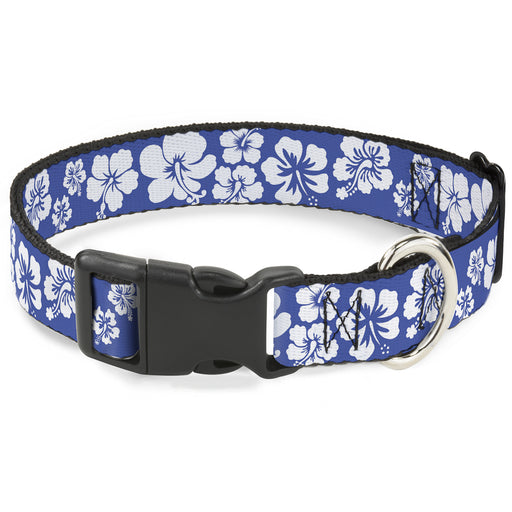 Plastic Clip Collar - Hibiscus Blue/White Plastic Clip Collars Buckle-Down   