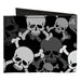 Canvas Bi-Fold Wallet - Top Skulls Stacked Black Gray White Canvas Bi-Fold Wallets Buckle-Down   