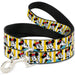 Dog Leash - Minnie Mouse w/Hat Poses Stripe Yellow/White Dog Leashes Disney   