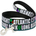 Dog Leash - New Jersey Shore Towns Black/Multi Color/White Dog Leashes Buckle-Down   