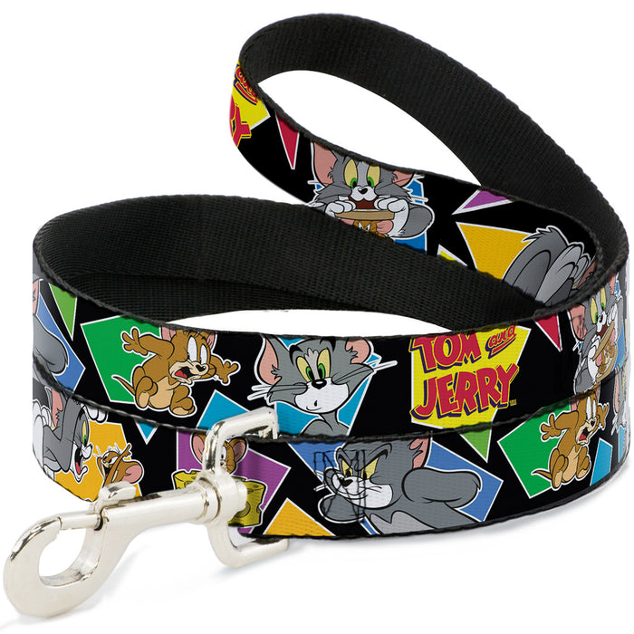 Dog Leash - TOM & JERRY Poses Black/Multi Color Dog Leashes Tom and Jerry   