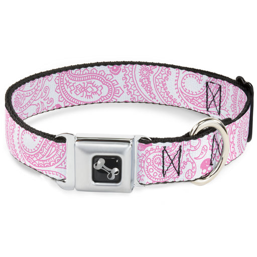 Dog Bone Seatbelt Buckle Collar - Bandana/Skulls White/Pink Seatbelt Buckle Collars Buckle-Down   