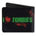 Bi-Fold Wallet - I "Heart" ZOMBIES Bold Splatter Black Green Red Bi-Fold Wallets Buckle-Down   