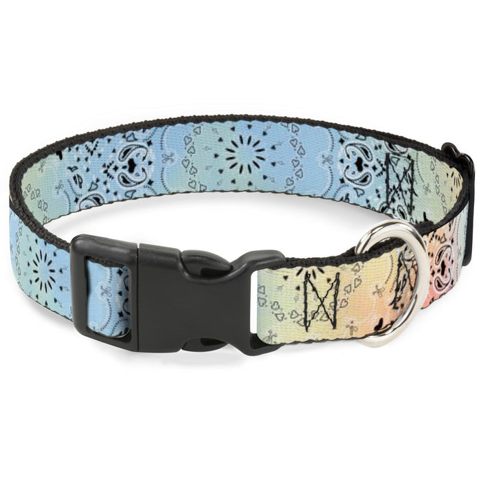 Plastic Clip Collar - Bandana Paisley Ombre Pastel/Black Plastic Clip Collars Buckle-Down   