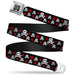 BD Wings Logo CLOSE-UP Full Color Black Silver Seatbelt Belt - Skulls & Stars Black/White/Red Webbing Seatbelt Belts Buckle-Down   