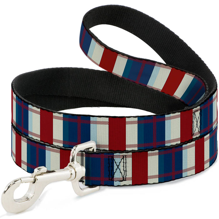 Dog Leash - Tartan Plaid Khaki/Blues/Red Dog Leashes Buckle-Down   